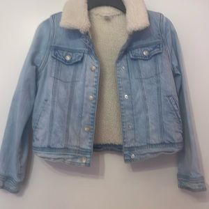 NWOT Cat & Jack Fur lined Jean jacket size L